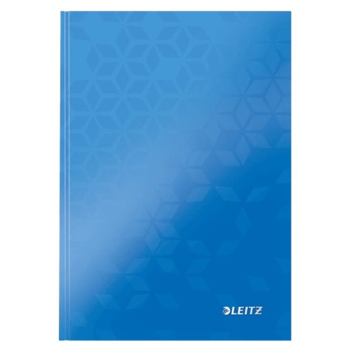 Офис бележник Leitz WOW, А5, твърди корици, математика, син металик