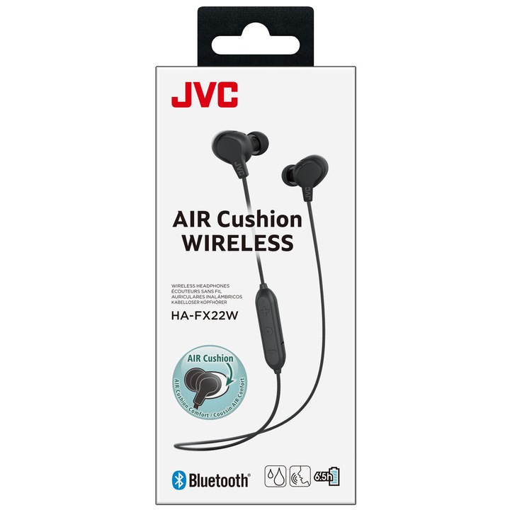 Слушалки in ear Wireless JVC, Bluetooth, HA-FX22W-B-U, Черен