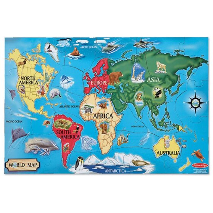 Világtérkép 33 darabos padló puzzle