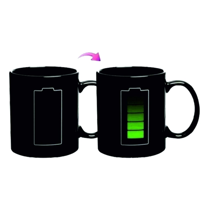 Hőérzékeny mágikus kerámia bögre – Akkumulátor