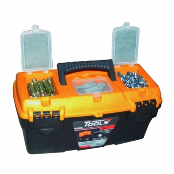 Cutie de plastic pentru scule cu organizatoare si tavita, 13 Cutie de plastic pentru scule cu organizatoare si tavita, 13