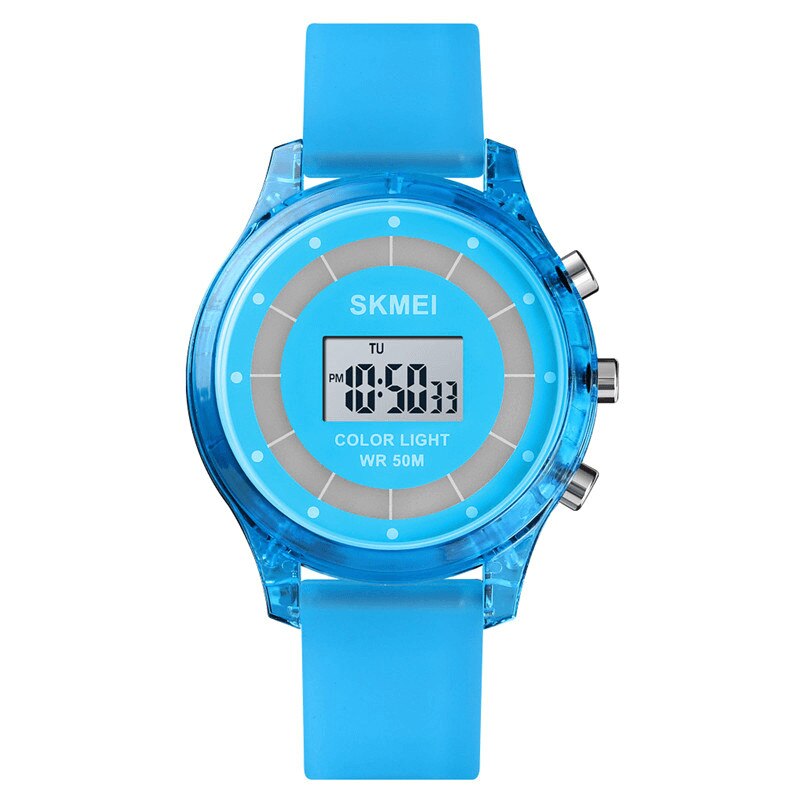 Ceas de copii SKMEI 1596 digital , alarma, cronometru, iluminare, waterproof 5ATM, albastru