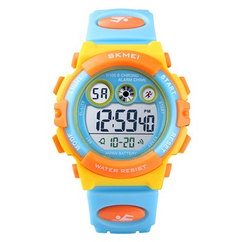 Ceas de copii sport SKMEI 1451 waterproof 5ATM cu cronometru,alarma, data si iluminare ecran, galben Ceas de copii sport SKMEI 1451 waterproof 5ATM cu cronometru,alarma, data si iluminare ecran, galben