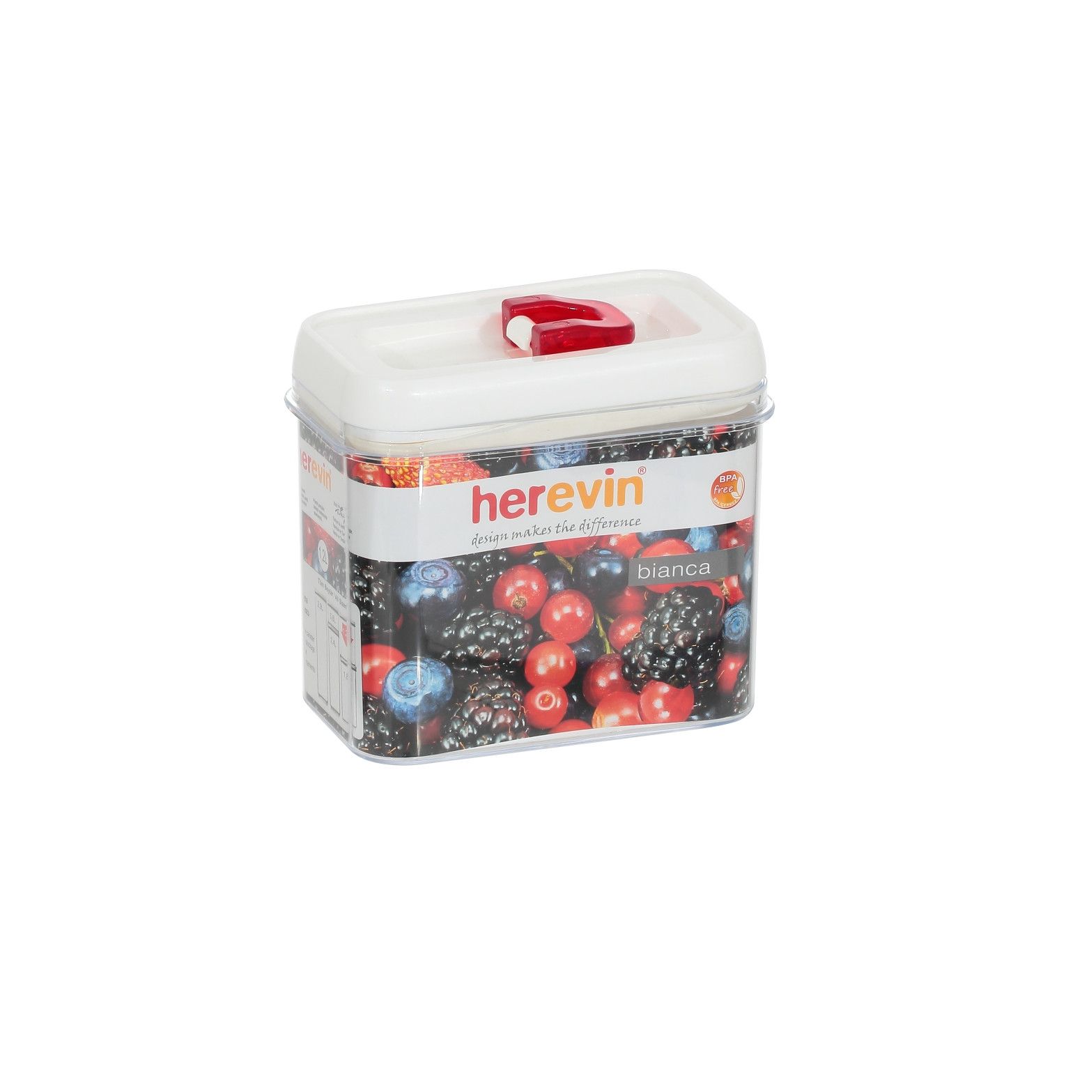 Caserola Herevin cu capac etans, Plastic,1.200 ml