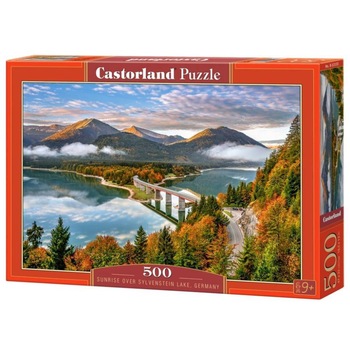 Puzzle Castorland, Sunrise Over Sylvenstein Lake Germany, 500 piese Puzzle Castorland, Sunrise Over Sylvenstein Lake Germany, 500 piese