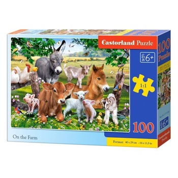 Puzzle Castorland, On The Farm, 100 piese Puzzle Castorland, On The Farm, 100 piese