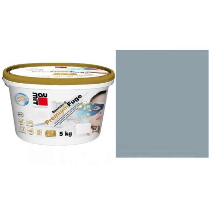 Фугираща смес Baumacol Premium Фуга, 2кг, Бермуда, Вътрешно и външно приложение, За стени, Подове, Фаянс, Плочи, Мозайки