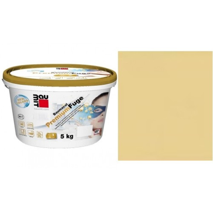 Фугираща смес Baumacol Premium Фуга, 2кг, Бахама, Вътрешно и външно приложение, За стени, Подове, Фаянс, Плочи, Мозайки