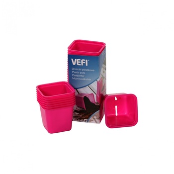 Set 30 ghivece rasad, 6x6 cm, 100 ml/celula roz Set 30 ghivece rasad, 6x6 cm, 100 ml/celula roz