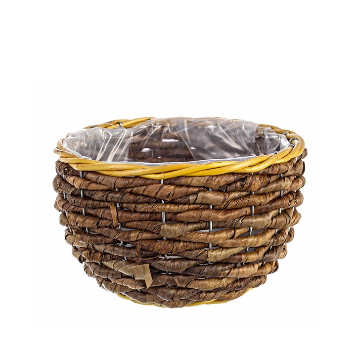 Ghiveci pentru flori rattan maro Ø 20 cm x 10 h