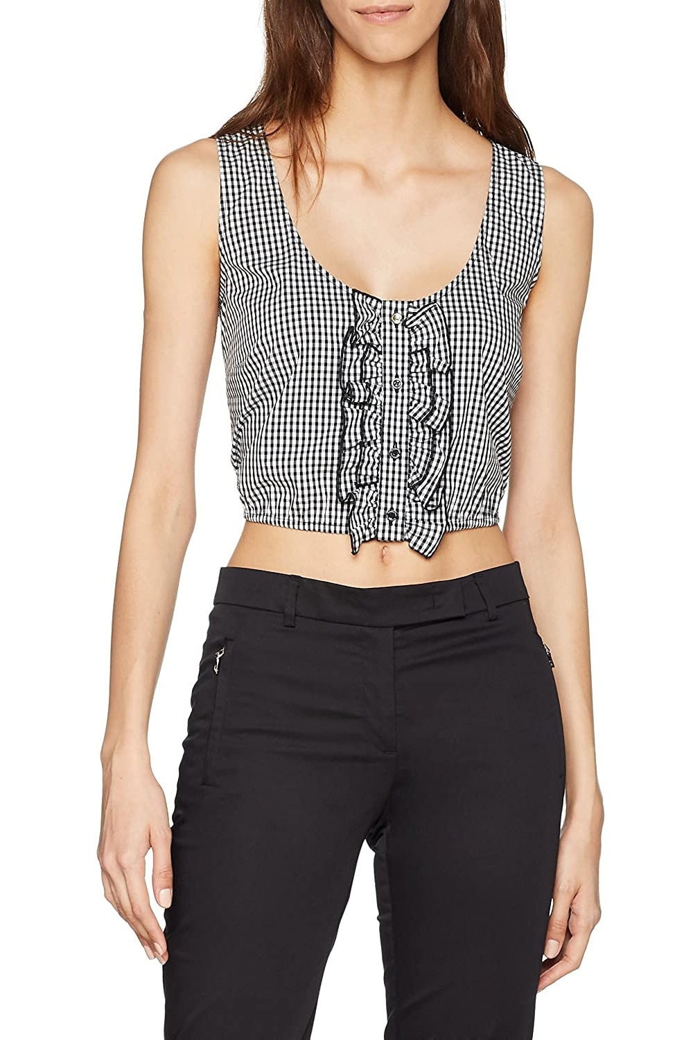 Maiou dama, Patrizia Pepe,1C1193/AL10 Alb/Negru cu patratele, 42 EU