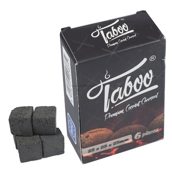 Carbuni pentru narghilea, Taboo, coaja nuca de cocos, 6 buc Carbuni pentru narghilea, Taboo, coaja nuca de cocos, 6 buc