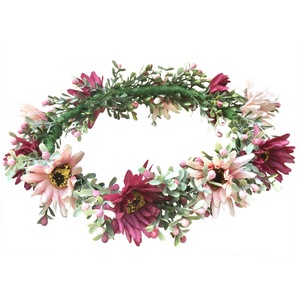 Coronita Cu Flori Eventissimi 10 Crizanteme Roz Verde Emag Ro