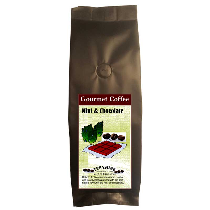 Cafea aroma Menta,boabe,400g,Treasure