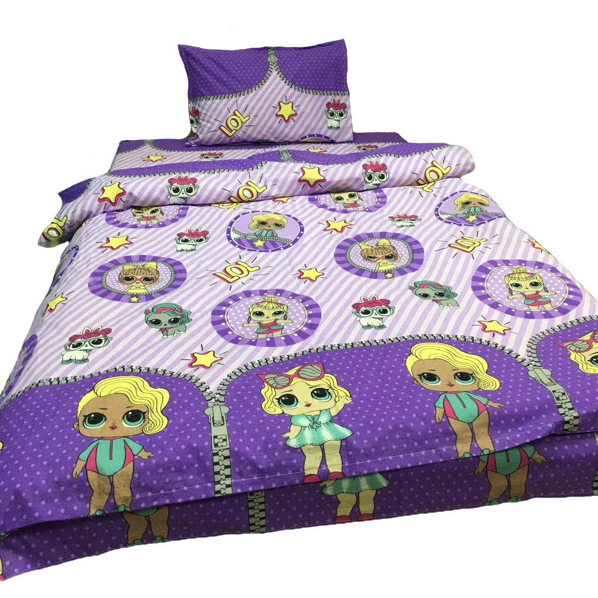 Set lenjerie pat single, trei piese din bumbac 100% by Liz Line - CS367