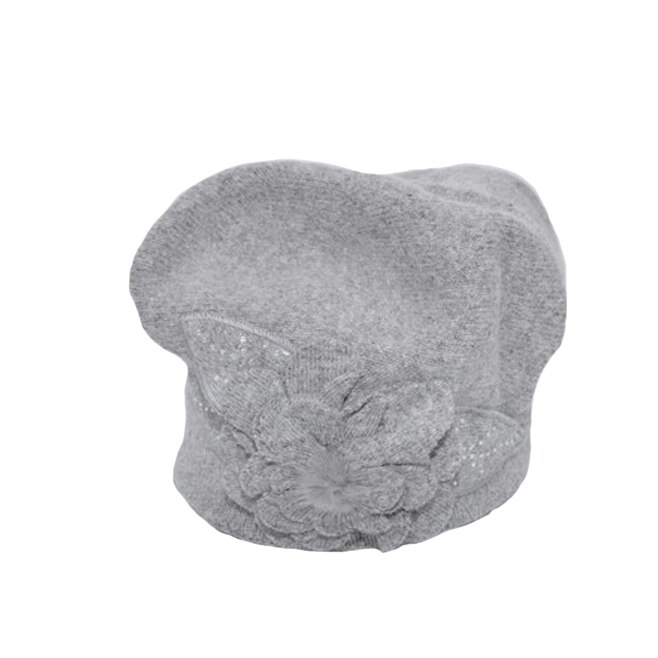 Caciula Suzane accesorizata cu petale 3d si insertii de strasuri,D&J Exclussive,gri