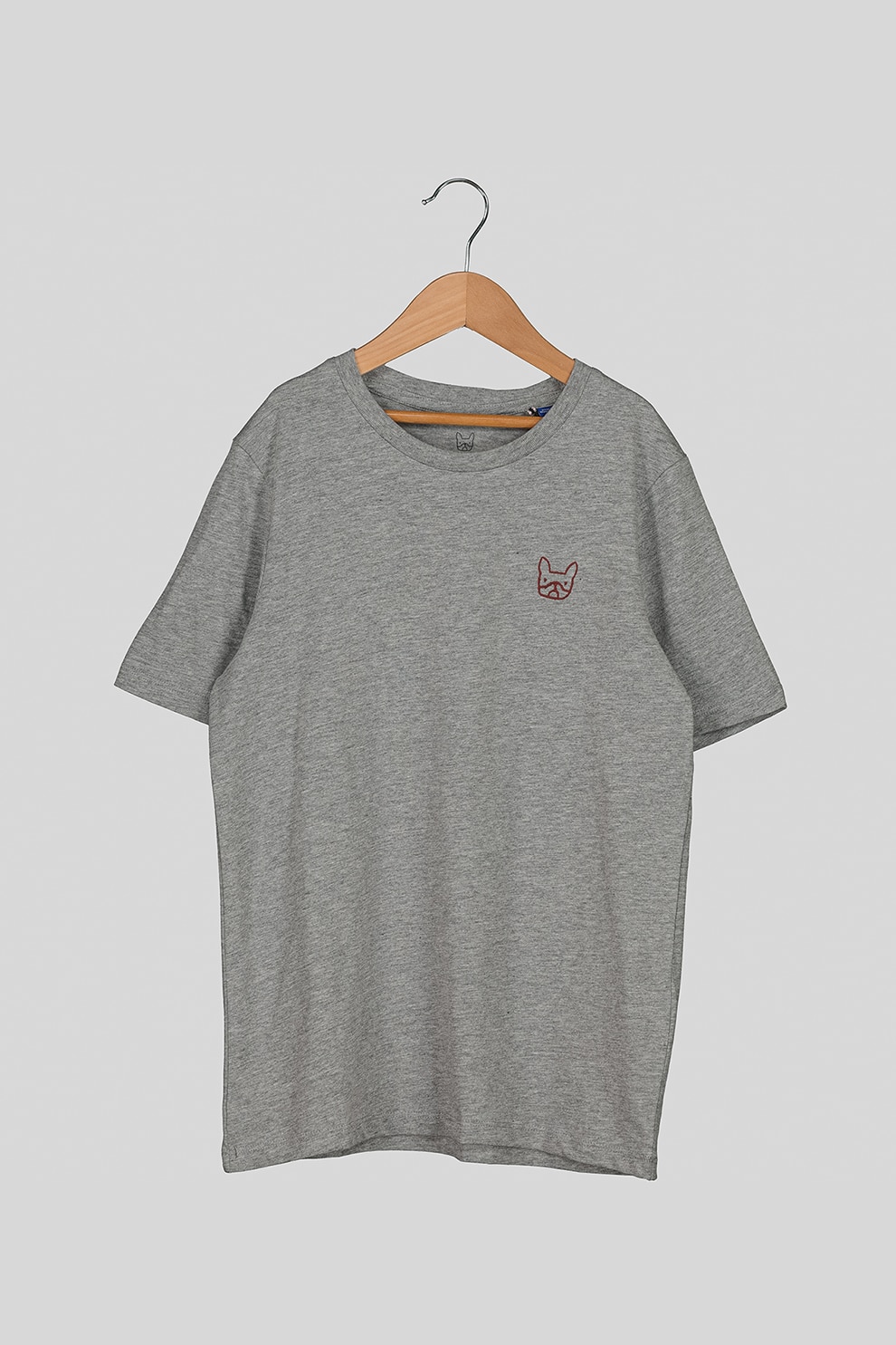 Jack&Jones, Tricou de bumbac organic cu detaliu brodat, Gri, 140 CM