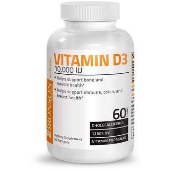 Vitamina D3 10.000 IU (250 mcg) - BRONSON - 60 capsule Vitamina D3 10.000 IU (250 mcg) - BRONSON - 60 capsule