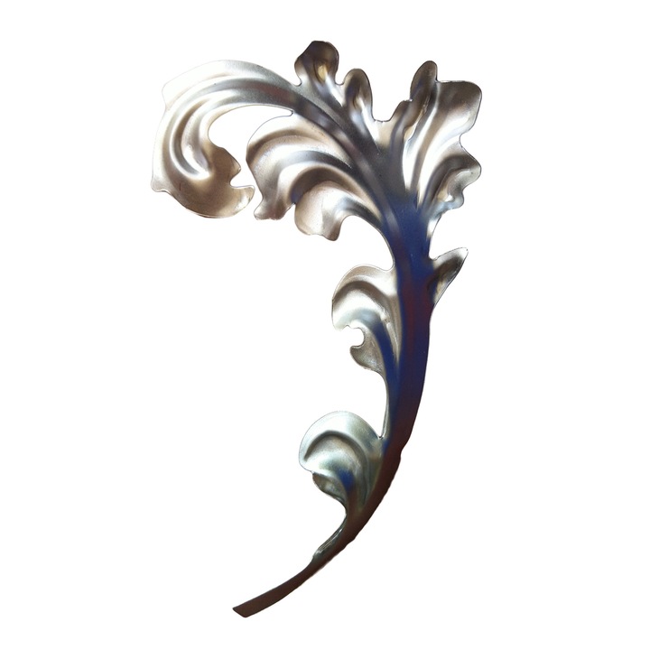 Dombornyomott lemez levél 240x150mm, bal, kovácsoltvas szerkezetekhez, kód 19032S, Ferrobrand