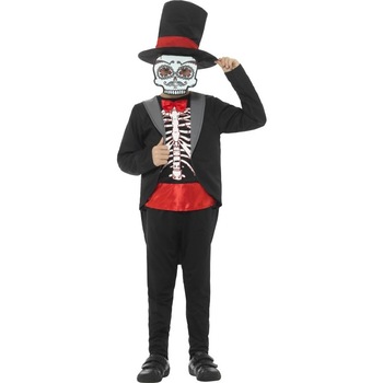 Costum schelet Day of the Dead, marime S, 4-6 ani Smiffy Costum schelet Day of the Dead, marime S, 4-6 ani Smiffy