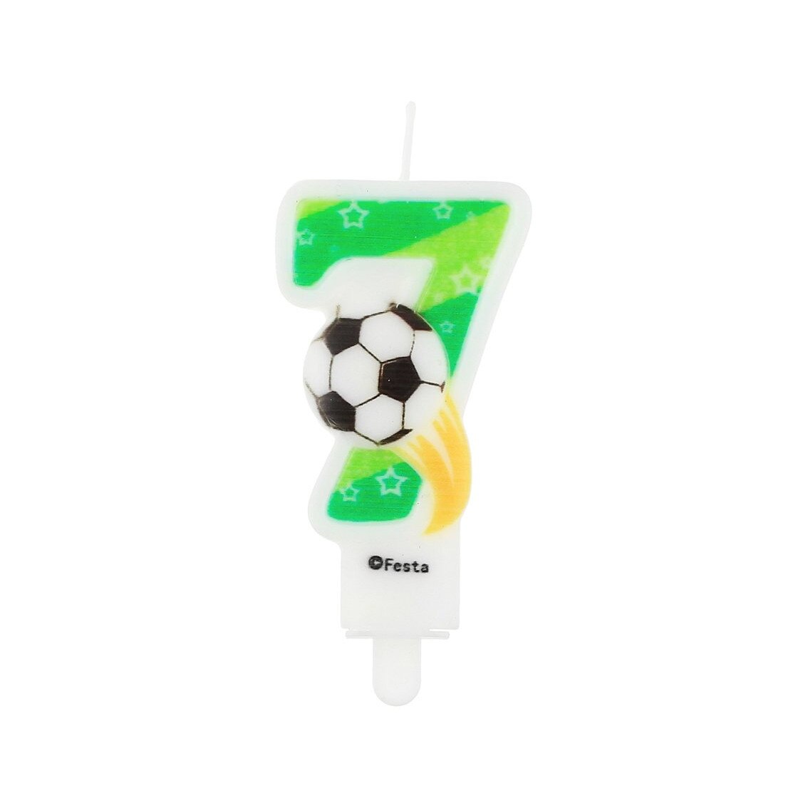 Lumanare cifra 7 Fotbal, verde, Tomvalk, 1 buc