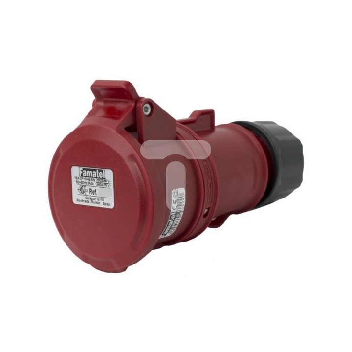 Famatel 400V háromfázisú ipari csatlakozó, 4 pólusú, 32A, 6h, IP44
