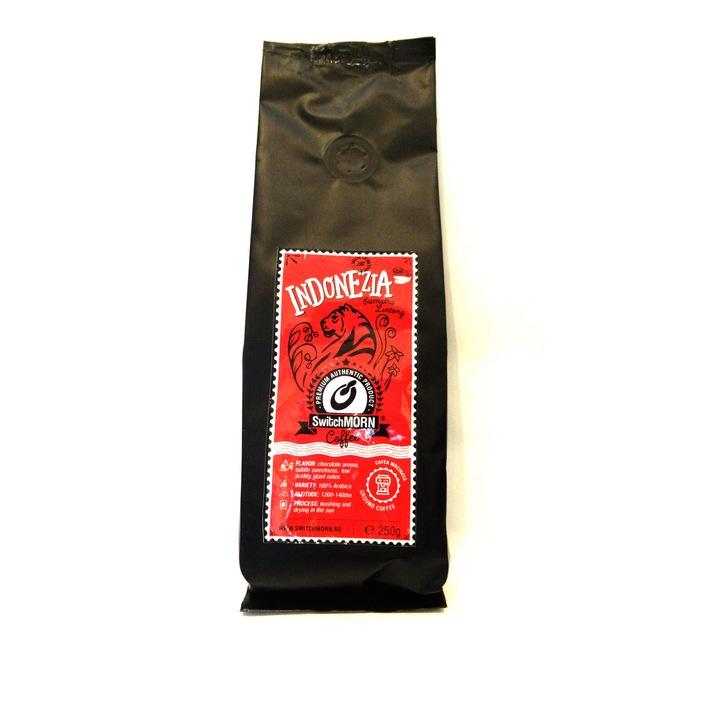 Cafea proaspat prajita macinata Switchmorn de Origine Indonezia Sumatra Lintong, 250 g