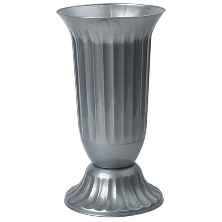 Vaza flori ND, 29x16 cm, plastic, gri