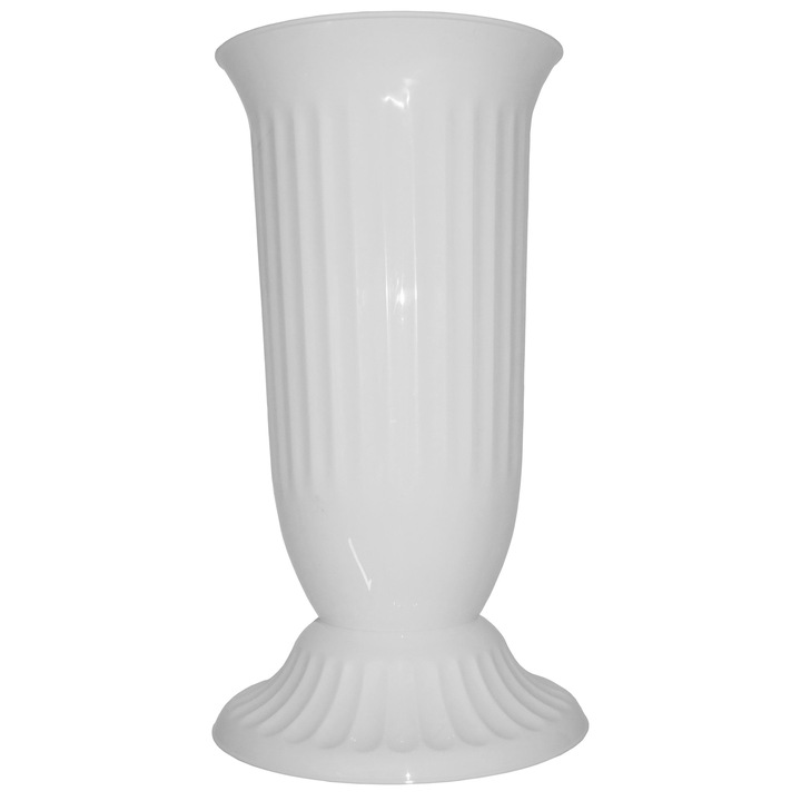 Vaza flori ND, 29x16 cm, plastic, alba