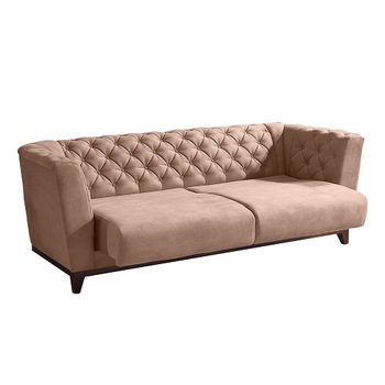 Canapea Heinner fixa 3 locuri Polka Bej 224x93x78 cm Canapea Heinner fixa 3 locuri Polka Bej 224x93x78 cm