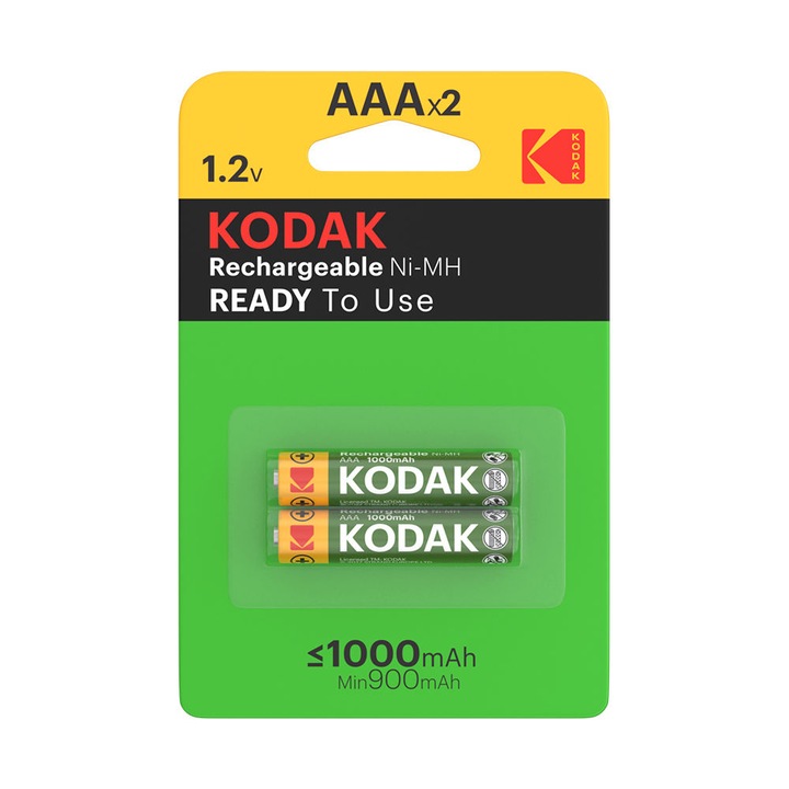 Acumulatori AAA, 1000 mAh,Ni-Mh - Kodak, 2buc /set ,Ready to use