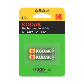 Acumulatori AAA, 1000 mAh,Ni-Mh - Kodak, 2buc /set ,Ready to use Acumulatori AAA, 1000 mAh,Ni-Mh - Kodak, 2buc /set ,Ready to use