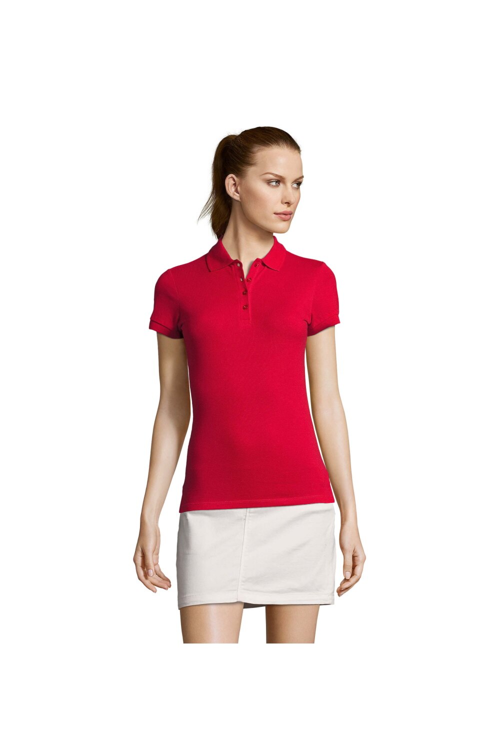 Tricou polo pique dama Passion, Sol's, Rosu