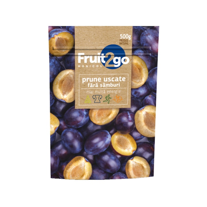 Prune uscate fara samburi 500 gr (ambalaj ZIP) Fruit2Go