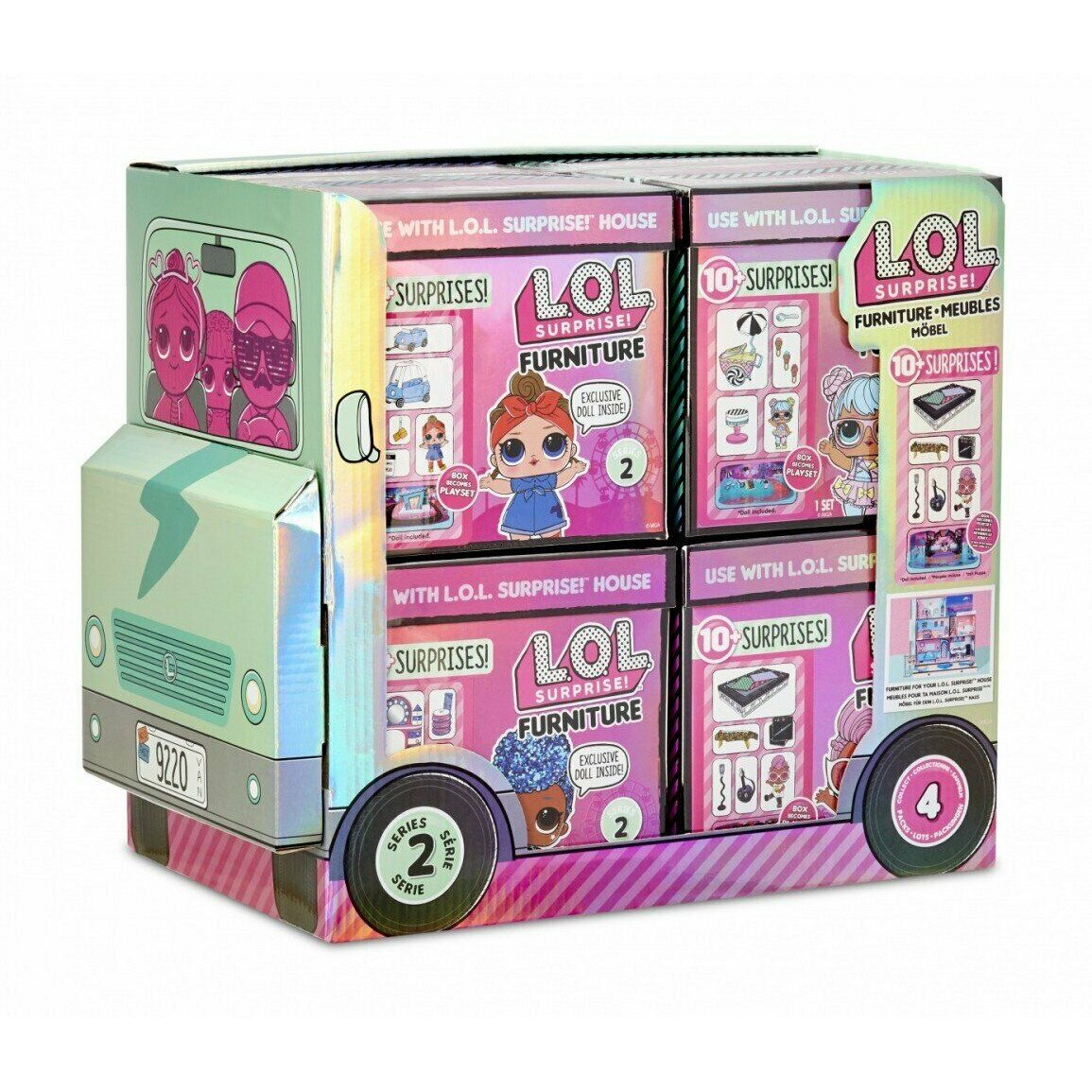 Set Figurine Mobila LOL cu papusi surpriza 8 buc