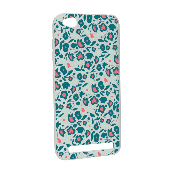 Силиконов калъф Unique за Xiaomi Redmi 5A, Green Flowers Pattern, W632