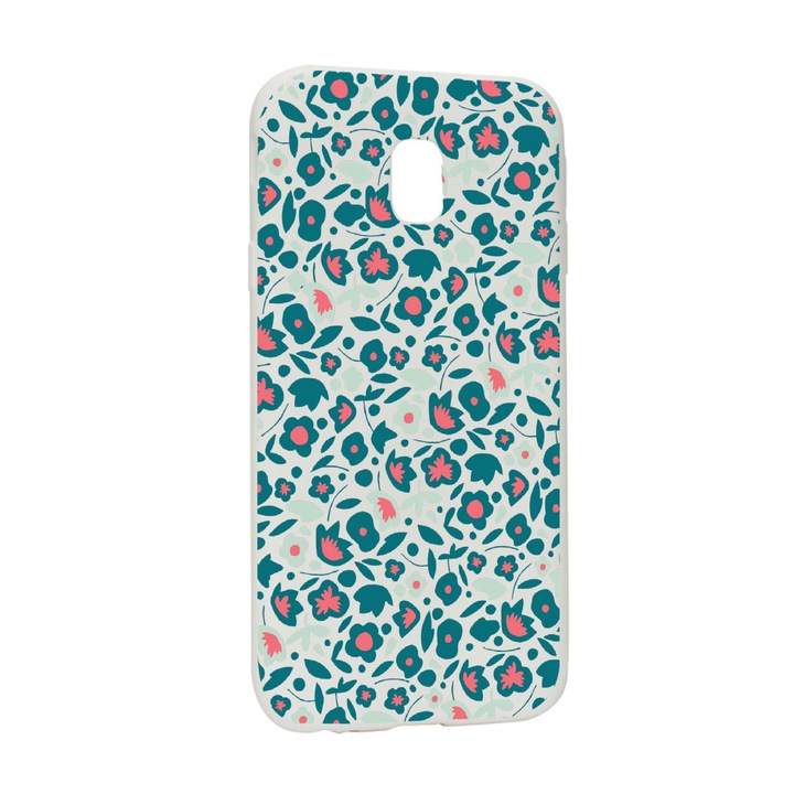 Силиконов калъф Unique за Samsung Galaxy J3 2018, Green Flowers Pattern, W632