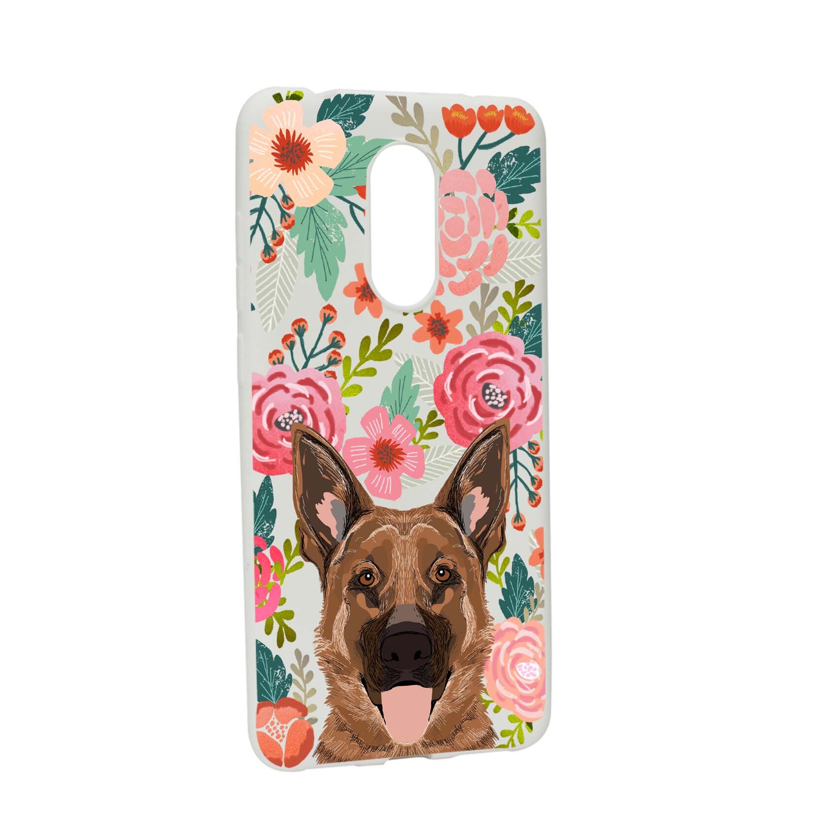 Husa Xiaomi Redmi Note 5 / Redmi 5 Plus, Dog and flowers, rezistenta la uzura, anti-alunecare, din silicon Premium, W636