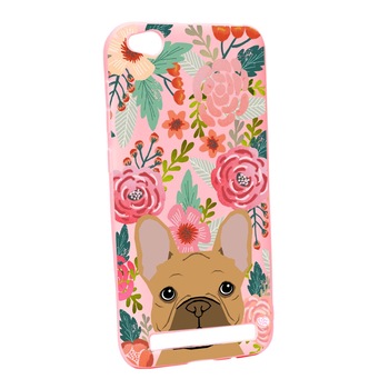 Husa Xiaomi Redmi 5A, Dog and flowers, rezistenta la uzura, anti-alunecare, din silicon Premium, P637 Husa Xiaomi Redmi 5A, Dog and flowers, rezistenta la uzura, anti-alunecare, din silicon Premium, P637