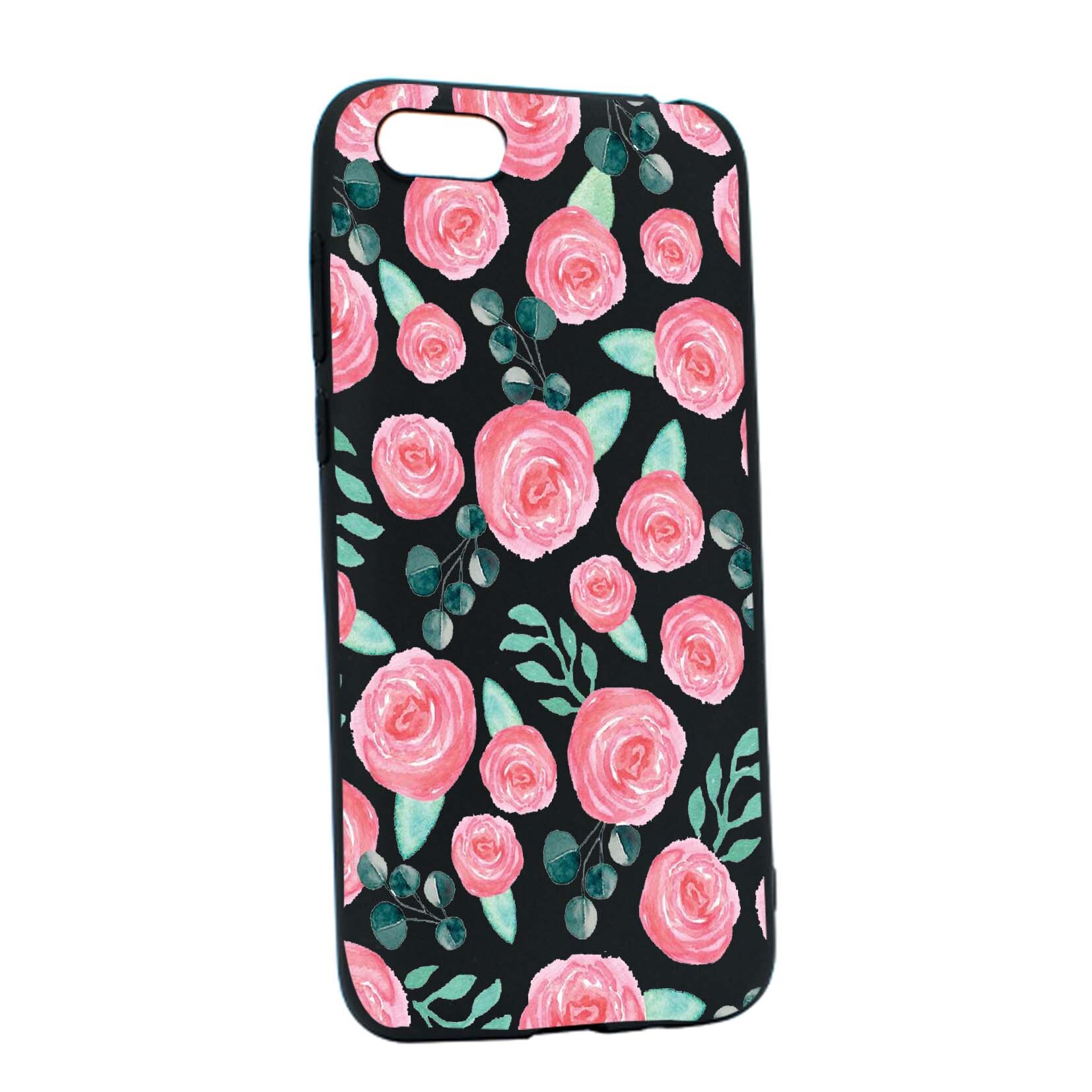 Husa Apple iPhone 7 / 8, Rose Pattern, rezistenta la uzura, anti-alunecare, din silicon Premium, B640