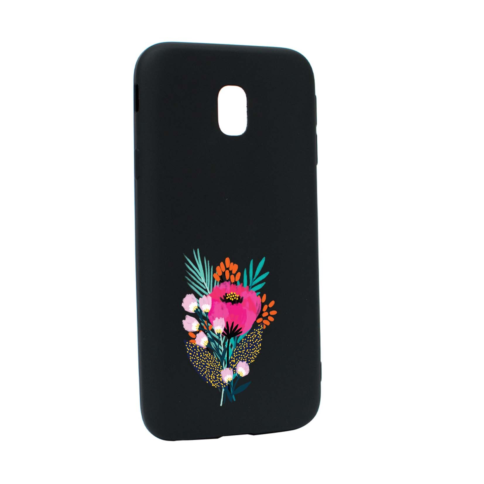 Husa Samsung Galaxy J3 2018, Flowers, rezistenta la uzura, anti-alunecare, din silicon Premium, B641