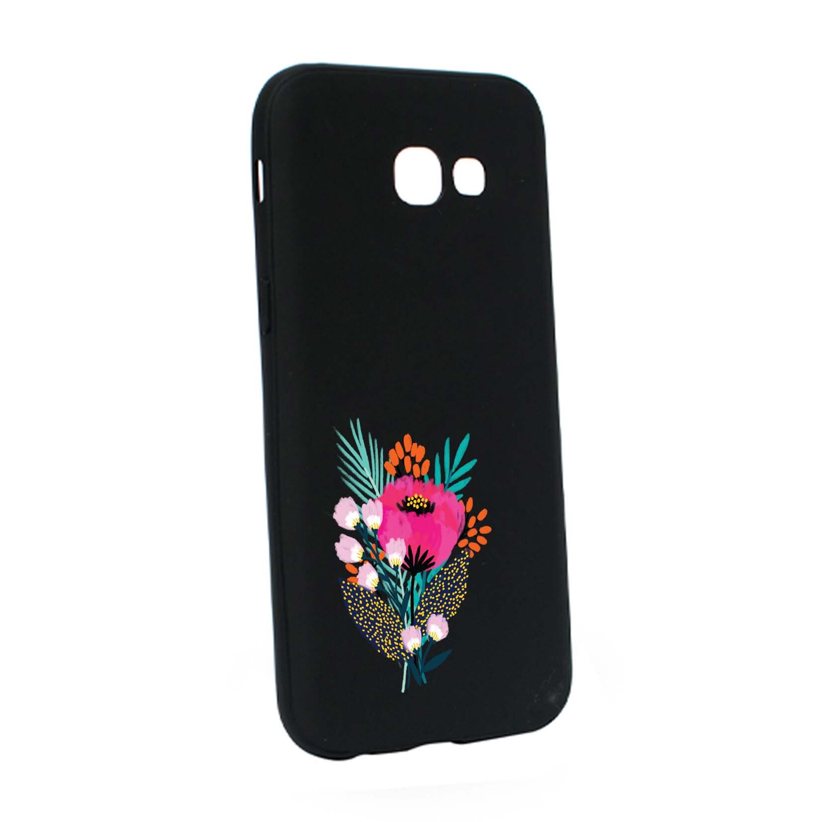 Husa Samsung Galaxy A3 2017, Flowers, rezistenta la uzura, anti-alunecare, din silicon Premium, B641