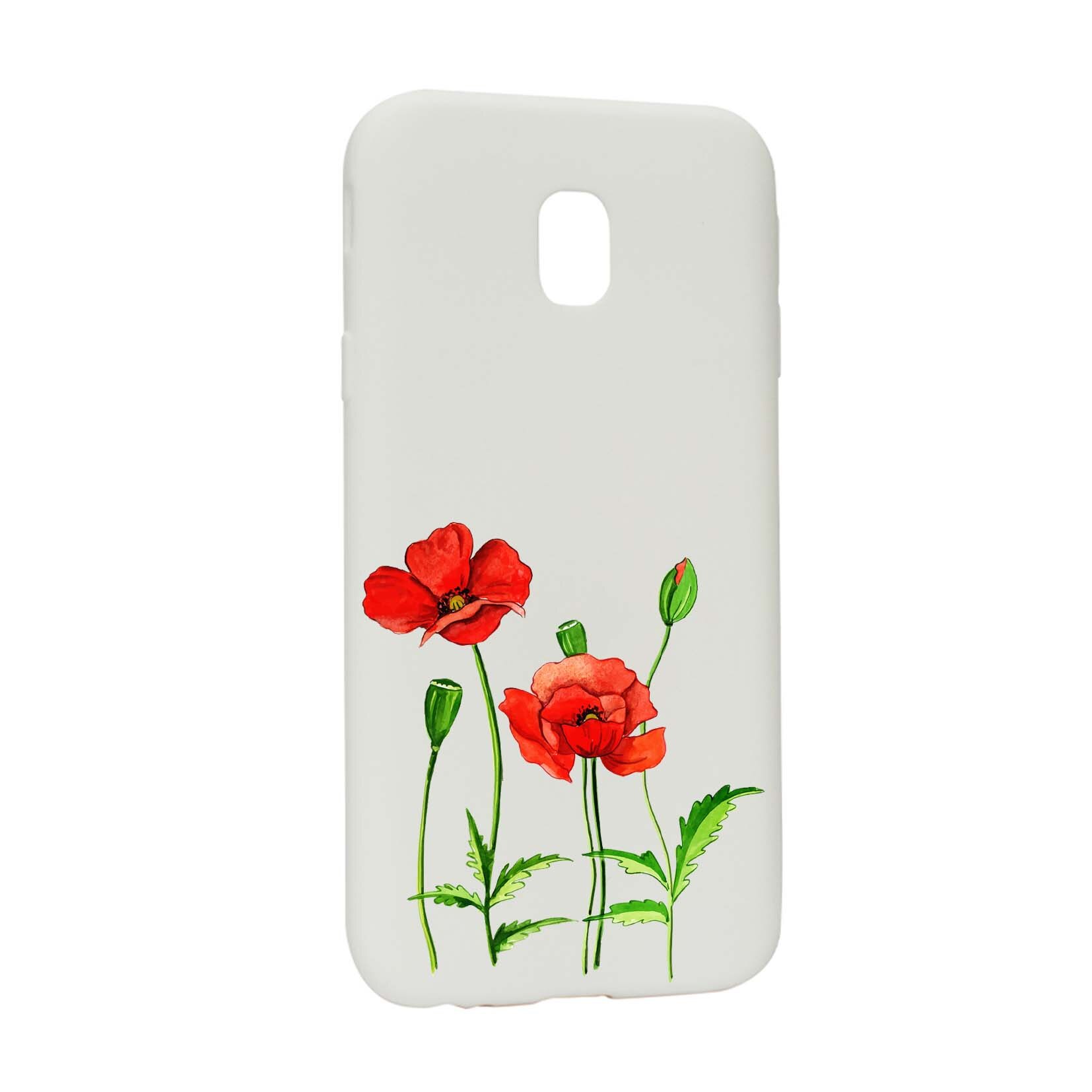 Husa Samsung Galaxy J3 2018, Poppy, rezistenta la uzura, anti-alunecare, din silicon Premium, W643