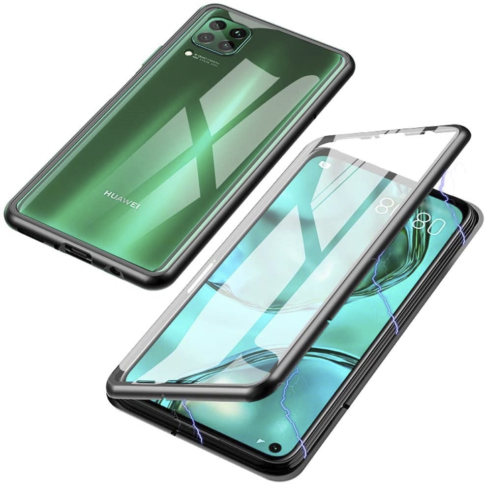 Husa 360 de grade magnetica, brand The Phone Closet, sticla securizata fata - spate, pentru Huawei P40 Lite, Negru