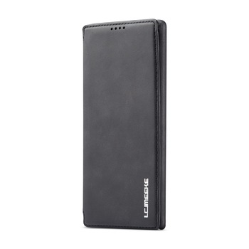 Husa Samsung Note 10 Plus, CaseMe, slim piele, stand, inchidere magnetica, textura fina, Negru Husa Samsung Note 10 Plus, CaseMe, slim piele, stand, inchidere magnetica, textura fina, Negru