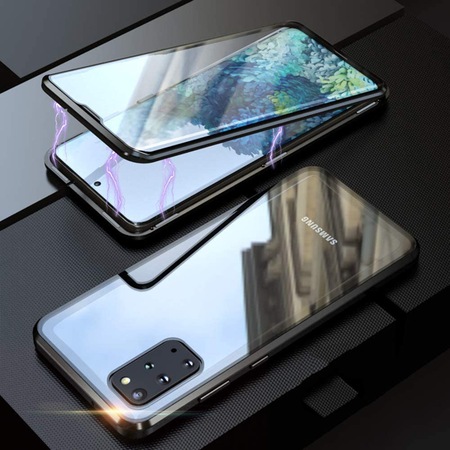 Husa Magnetic Glass 360° (sticla fata + spate) pentru Samsung Galaxy S20 Plus, Negru