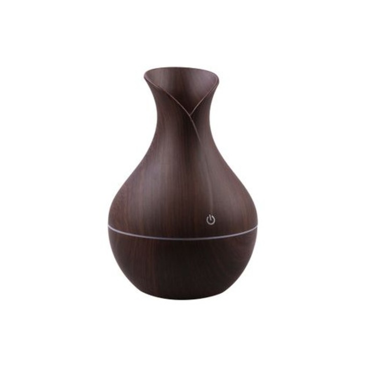 Difuzor de aroma terapie, design Para, 130 ml, ultrasonic, RGB, dezumificator, Maro inchis, Urban Trends ®