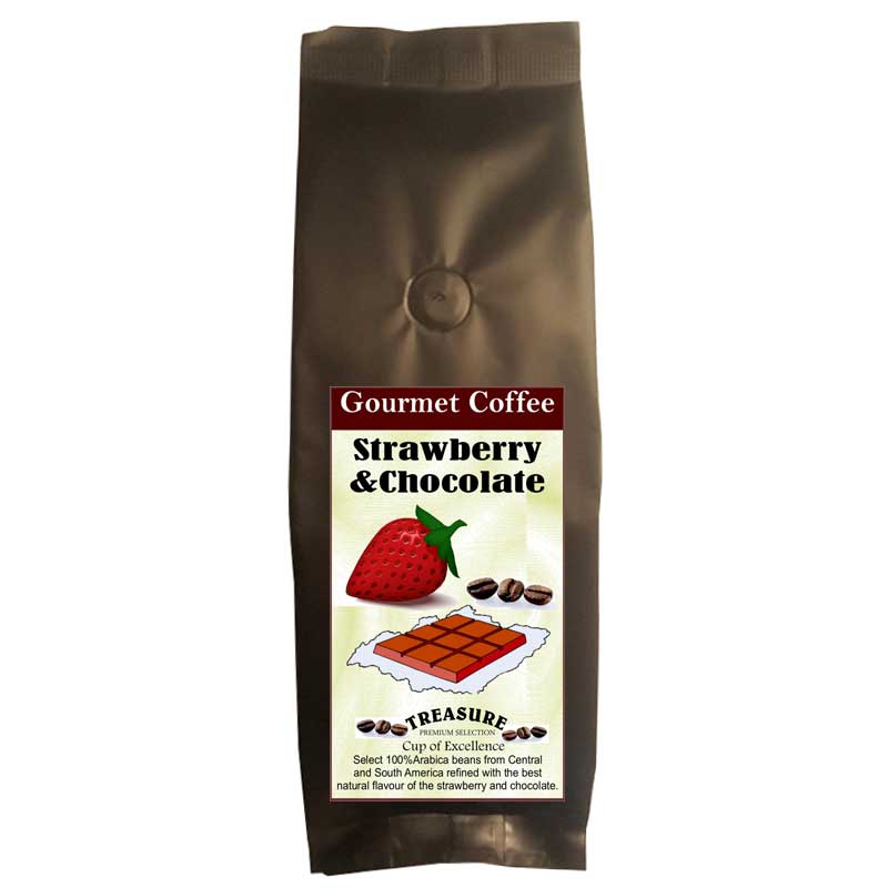 Cafea cu aroma de Capsuni,boabe 400gr,Treasure