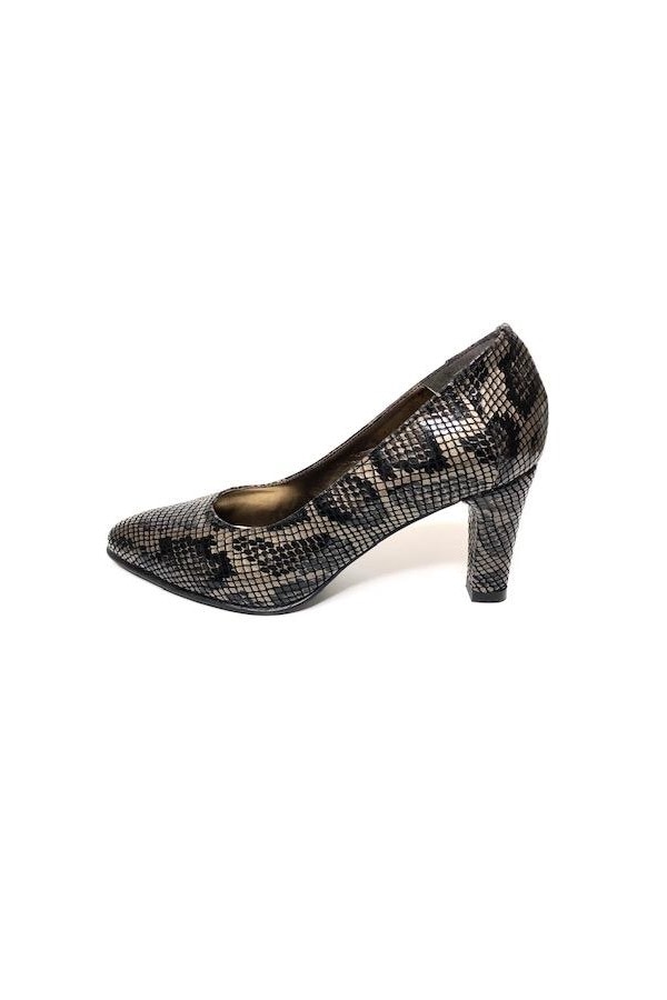Pantofi dama eleganti, Piele Naturala, Nist, 468B182, Sarpe Maro cu Negru