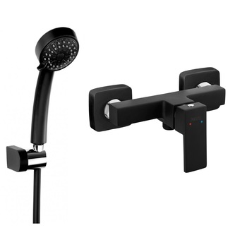 Set de dus FERRO Zicco BLACK baterie cada / dus si para dus mobila, Negru / Mat Set de dus FERRO Zicco BLACK baterie cada / dus si para dus mobila, Negru / Mat